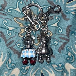 Coach Dorothy and Tin Man Wizard of Oz bear keychains